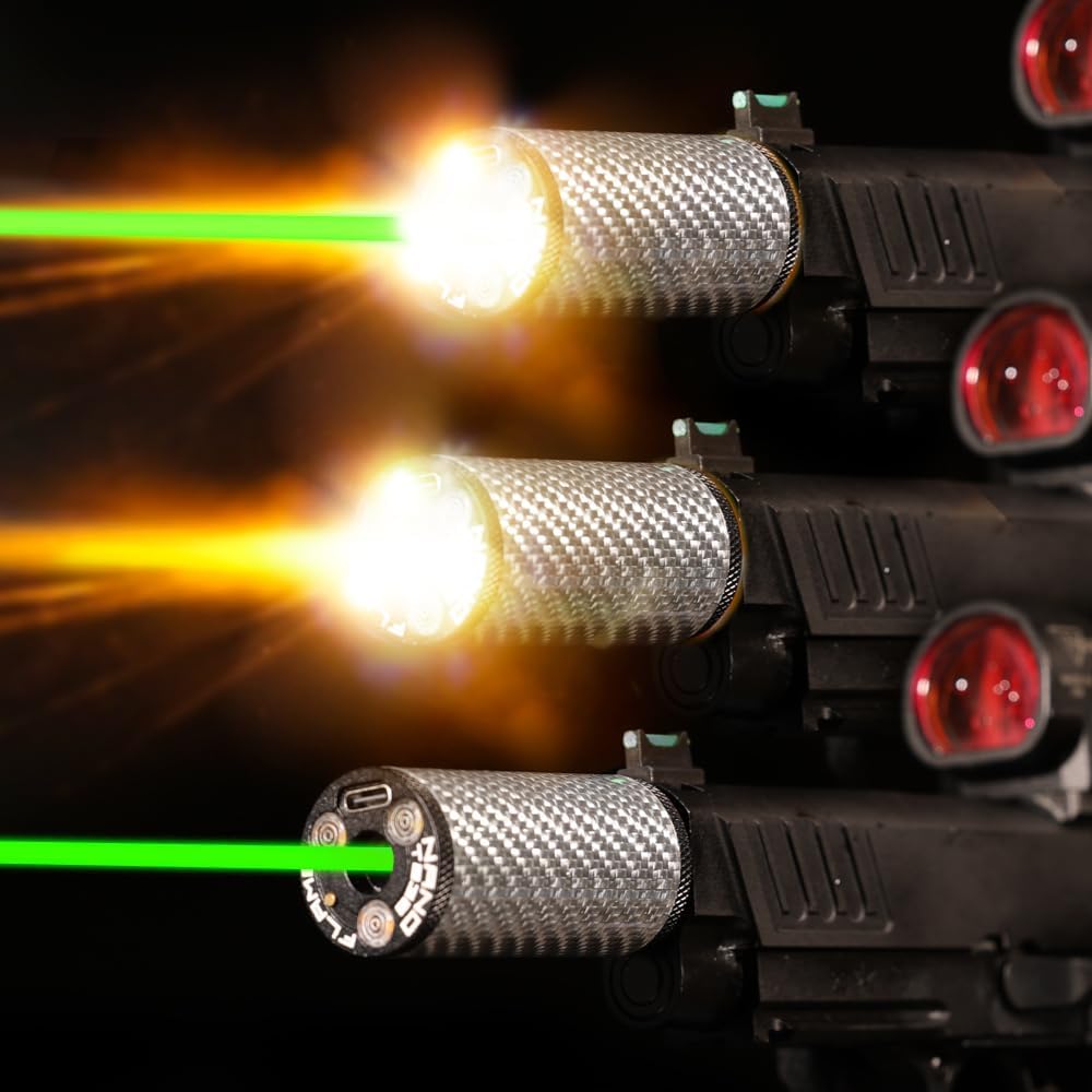 Airsoft Nano Flame Pistol/Rifle Tracer Unit with 14Mm CCW Thread Interface and Type-C Charging Port, 14Mm CCW to 11Mm CW Adapter