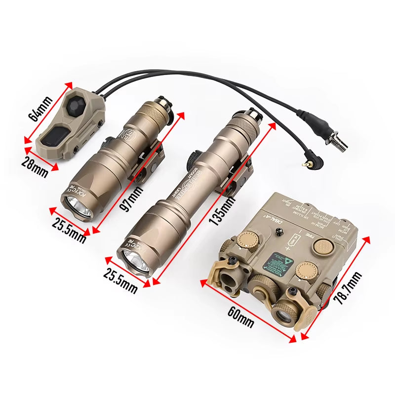 DBAL A2 Red Green Laser Box M300A M600C Surefir Flashlight AXON Dual Switch Airsoft Hunting Gear Fit 20Mm Picatinny Rail
