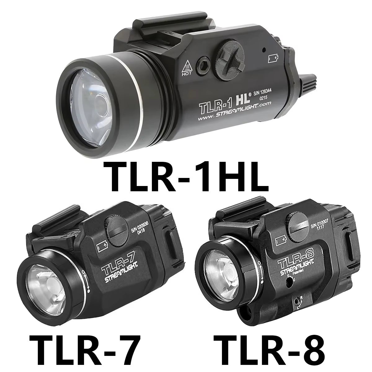 TLR Tactical Weapons Scout Light Pistol Gun Flashlight TLR-1 TLR-1HL TLR-3 TLR-4 TLR-7 TLR-8 LED Hunting Spotlight Gun Torch
